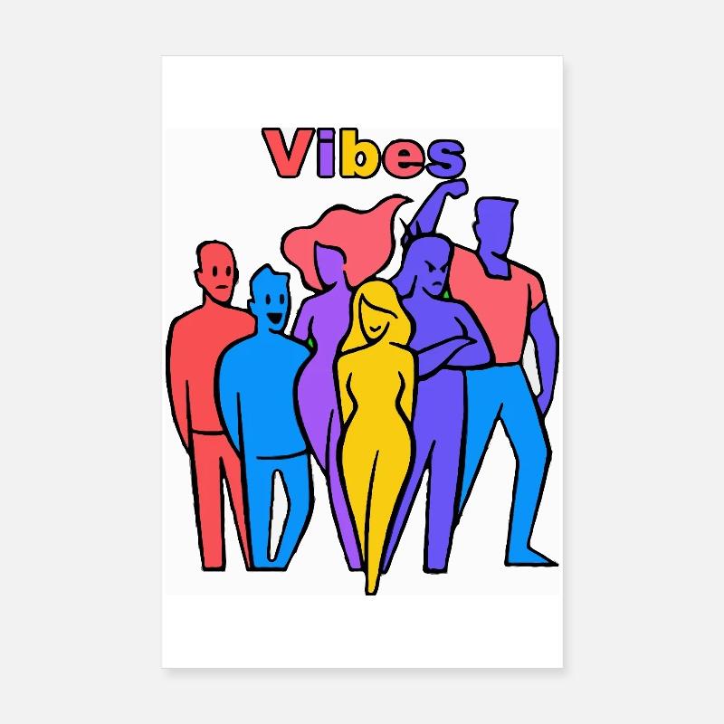 Vibes Rainbow Silhouettes Poster 20x30 cm