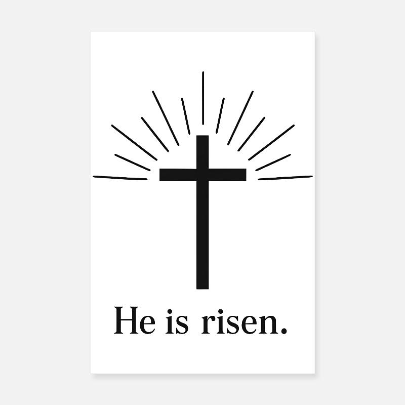 He is Risen Jesus Ostern Kreuz Poster 20x30 cm