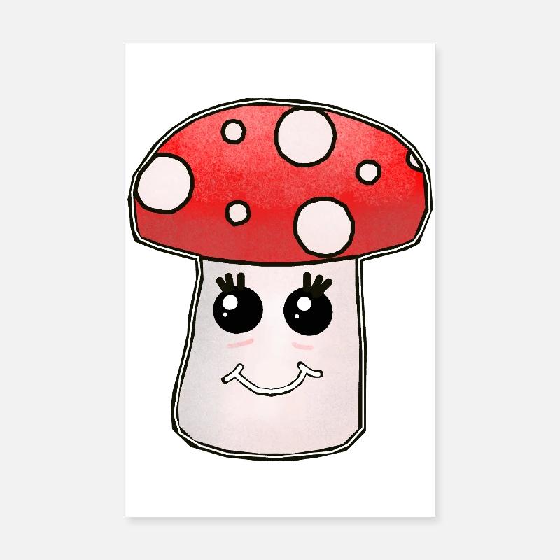 Champignons champignons Kawaii Poster 20 x 30 cm