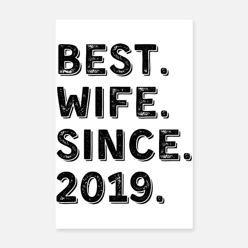 Beste Ehefrau seit 2019 7-Jahres-Jubiläumsgeschenk Poster 20x30 cm