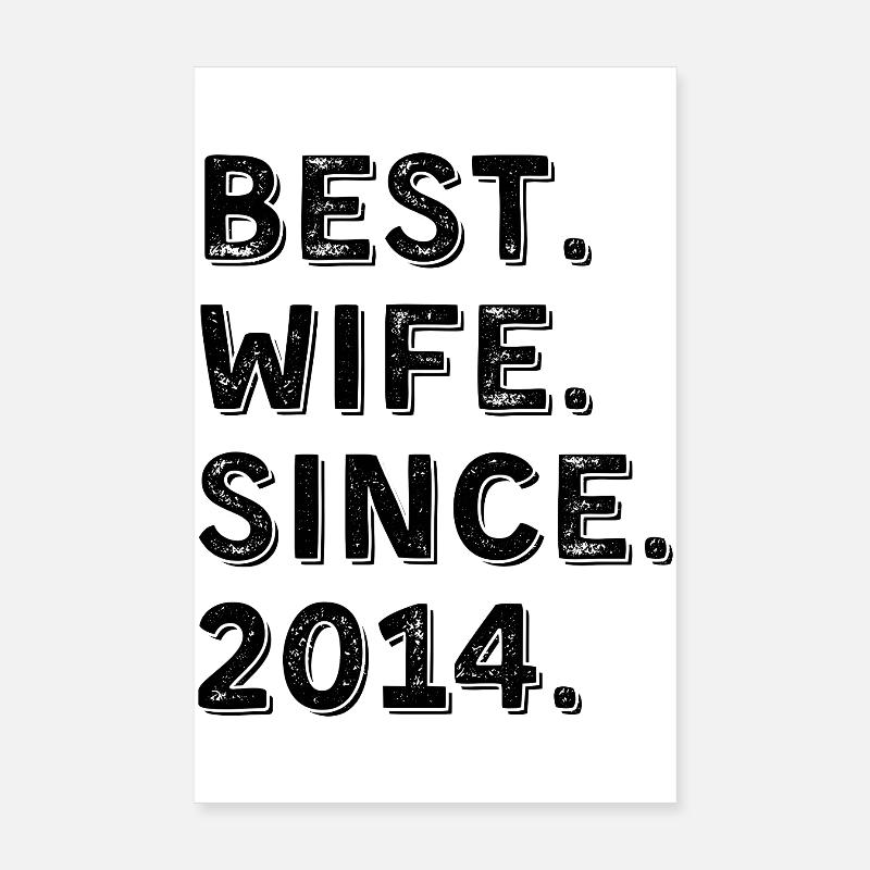 Beste Ehefrau seit 2014 12-jähriges Jubiläumsgeschenk Poster 20x30 cm