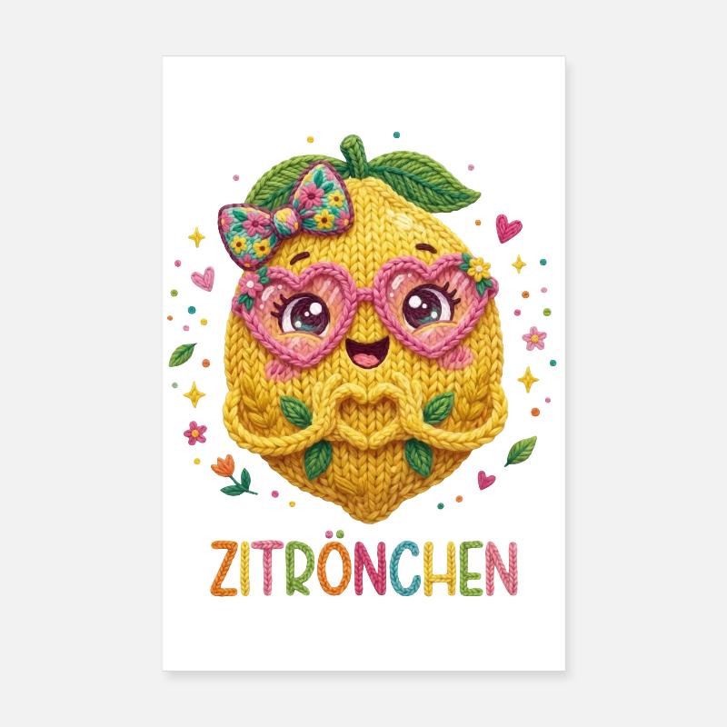 Zitrone Zitrönchen - Poster 20x30 cm - Weiß