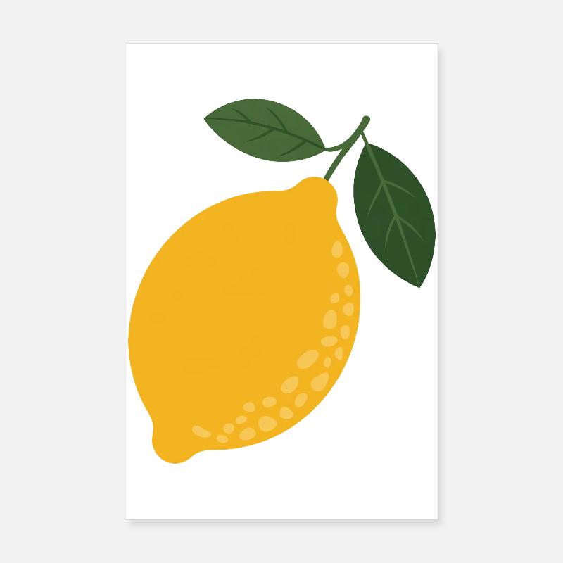 Zesty Lemon Leaf Illustration Poster 8" x 12" (20x30 cm)