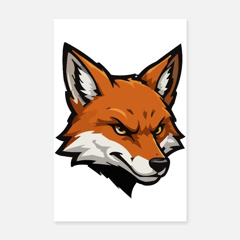 Fox head vector illustration Poster 8" x 12" (20x30 cm)