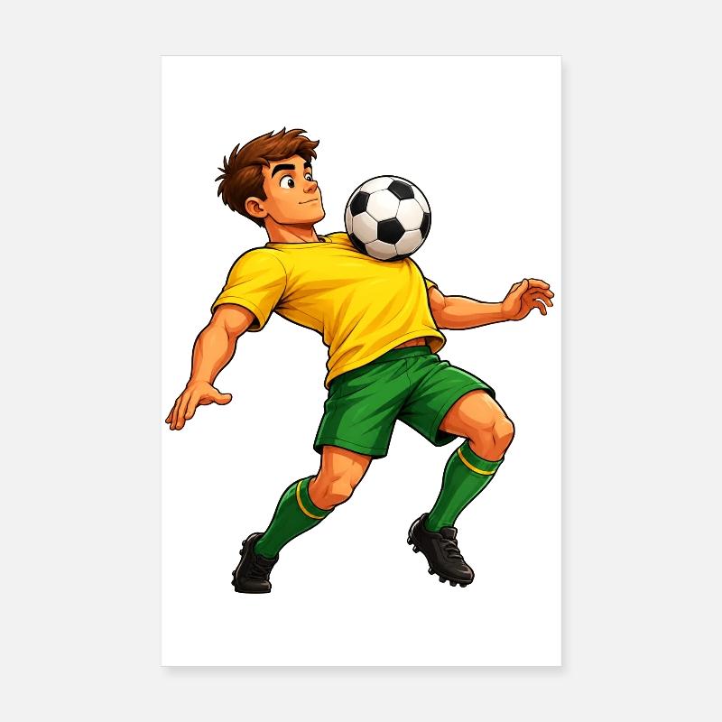 Fußball auf der Brust Poster 20x30 cm