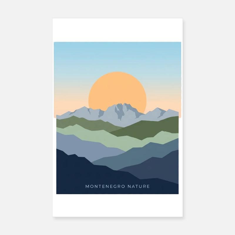 Montenegro Reise Balkan Adriaküste Berge Poster 20x30 cm
