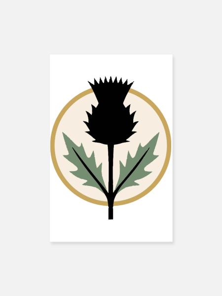 Geometric Thistle Botanical Streetwear - Poster 8" x 12" (20x30 cm) - white - Front