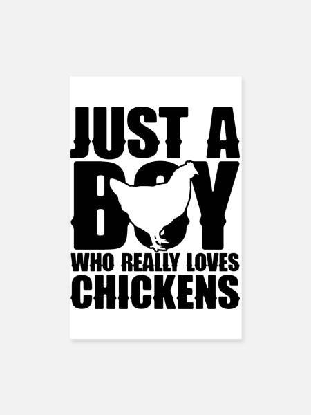 Huhn Liebhaber Statement - Poster 20x30 cm - Weiß - Vorne