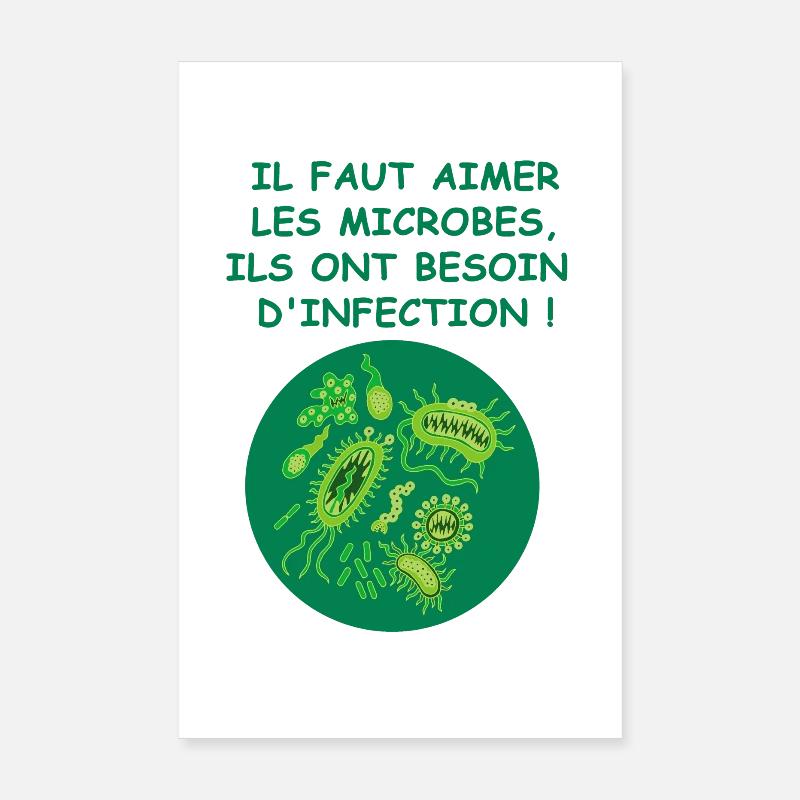 Les microbes Poster 20 x 30 cm