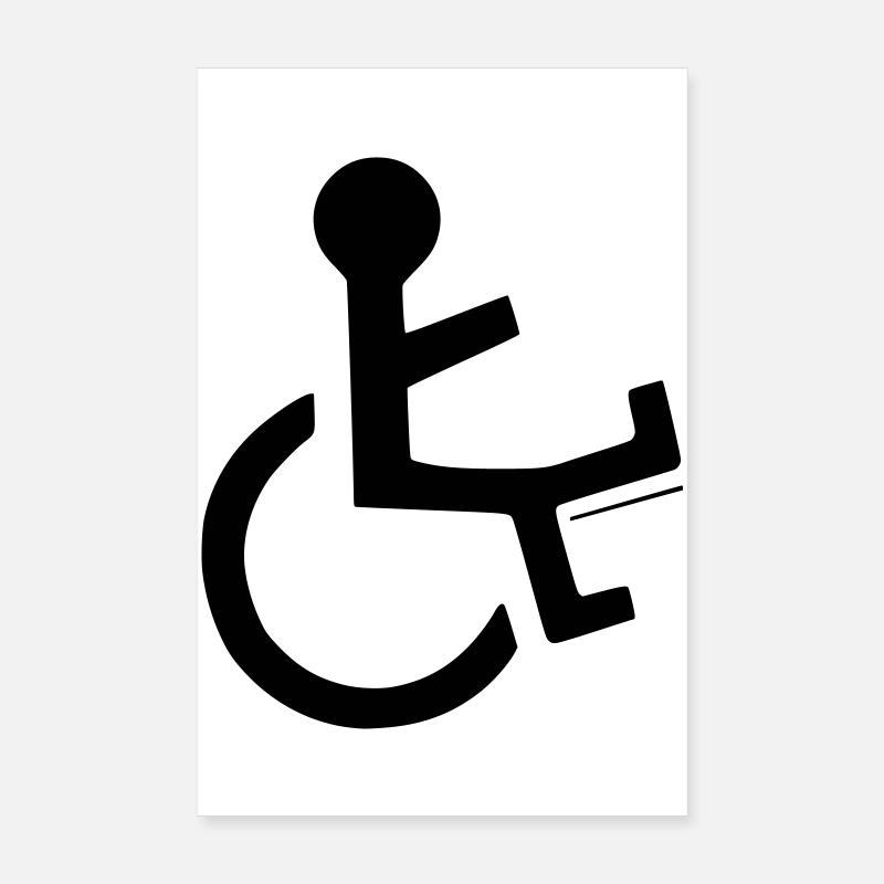 Wheelchair user with broken leg # Poster 8" x 12" (20x30 cm)