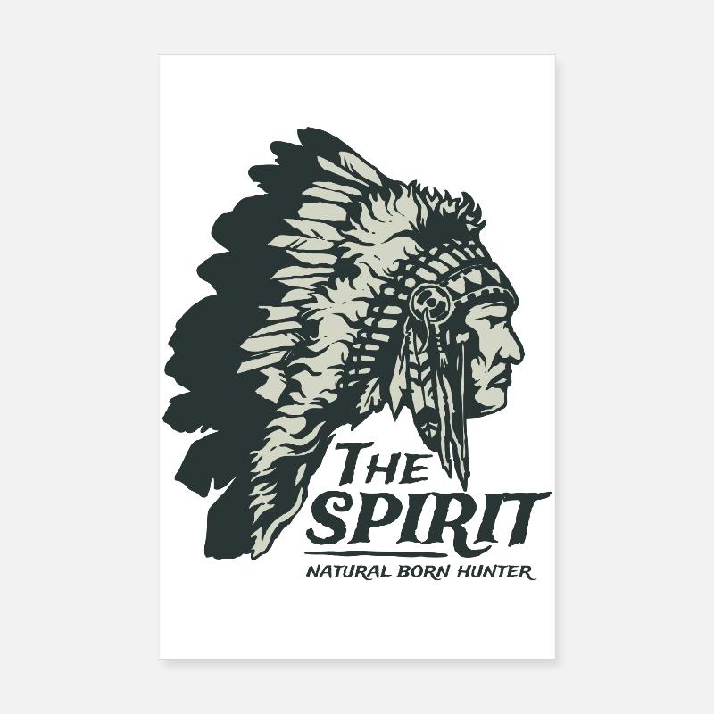 Indianer Häuptling Apache Federschmuck Geschenk Poster 20x30 cm
