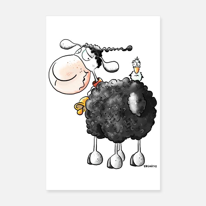 "Lolle Locke" - Schaf - Schafe Poster 20x30 cm