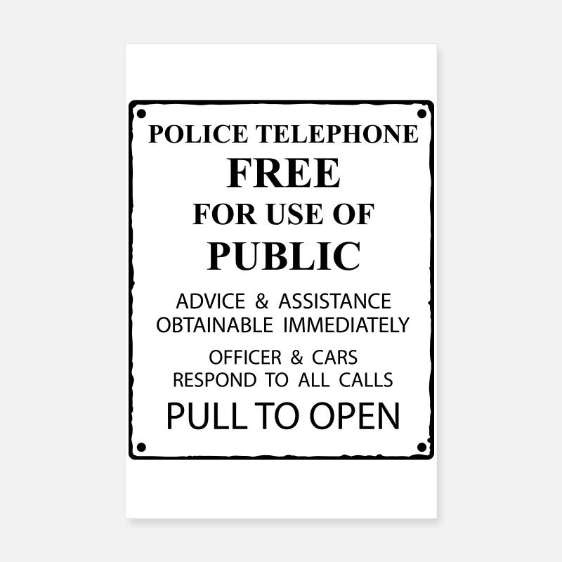 police box text Poster 8" x 12" (20x30 cm)