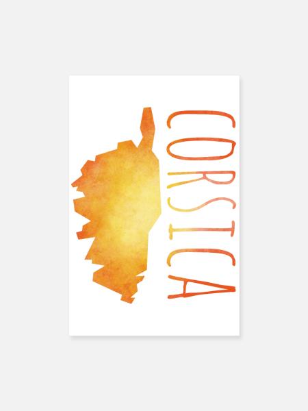 Corsica - Poster 20x30 cm - Weiß - Vorne