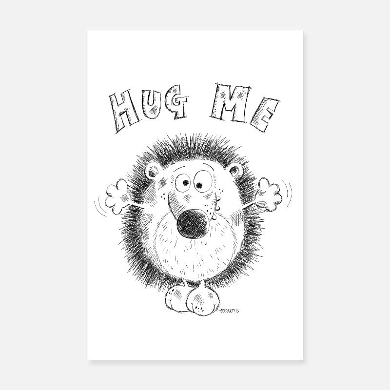 Hug Me Hedgehog Poster 8" x 12" (20x30 cm)