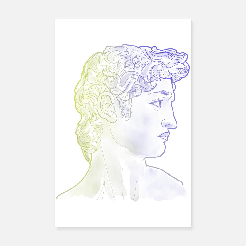 David Michelangelo - Poster 20x30 cm - Weiß