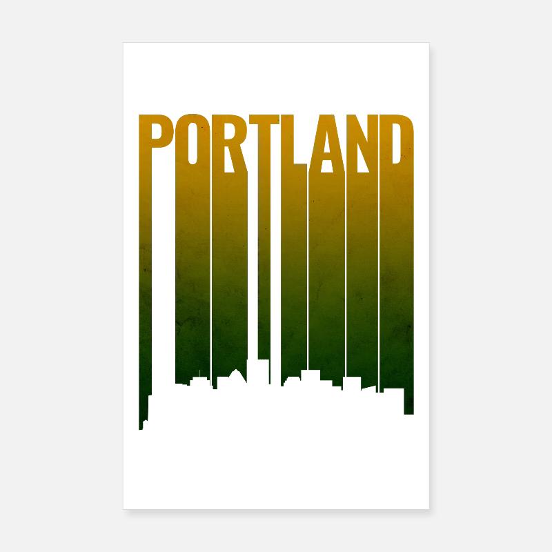 Portland Skyline Gradient Poster 20x30 cm