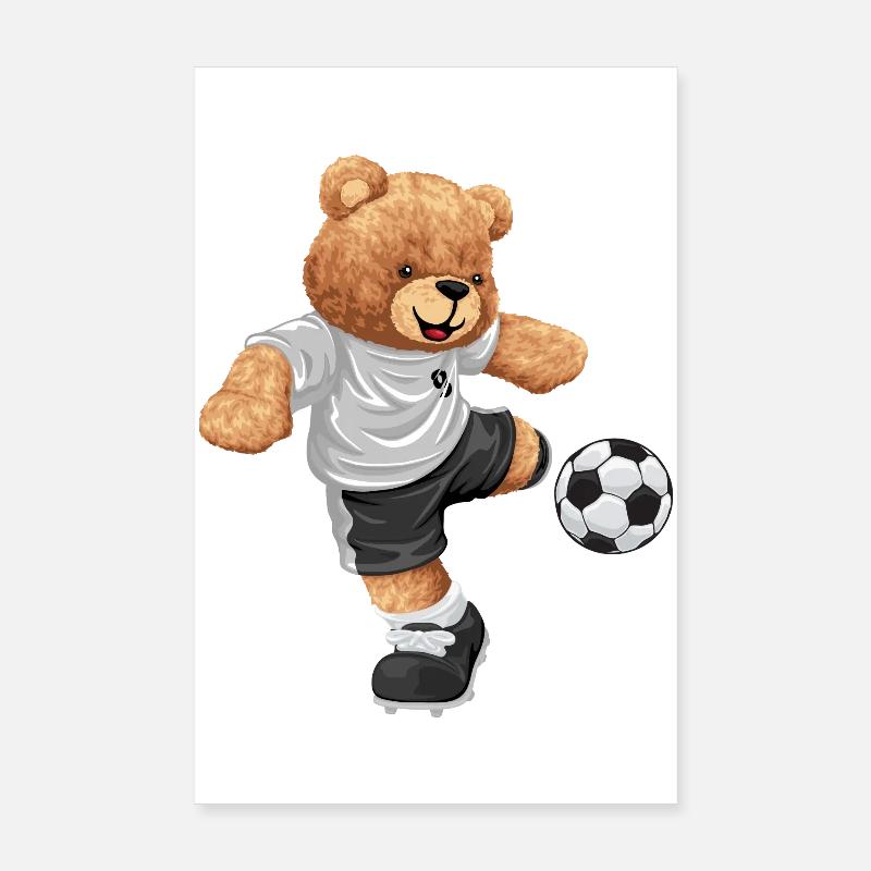 Teddy Kicker im Fußballlook Poster 20x30 cm