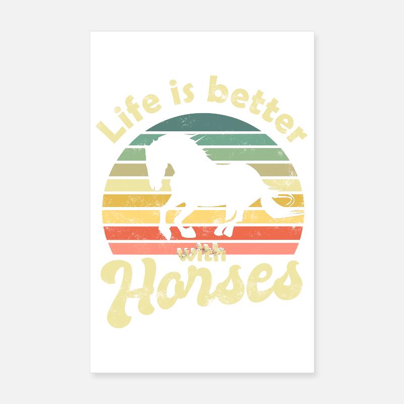 Chevaux à cheval Poster 20 x 30 cm
