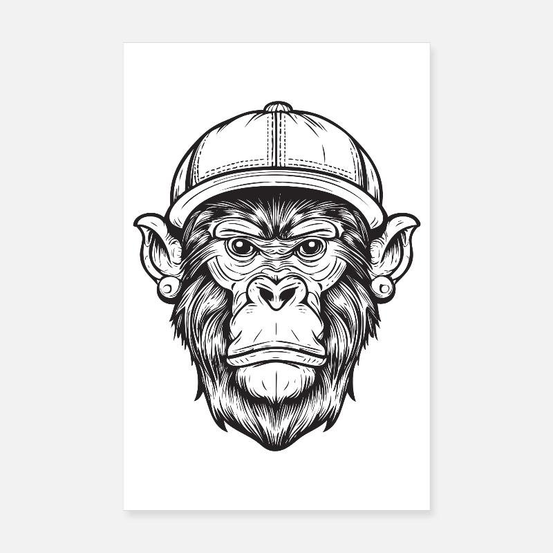 Singe Funky Poster 20 x 30 cm