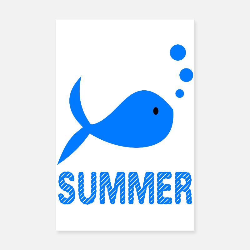 POISSON. POISSON D'AVRIL. VACANCES. ETE. PÂQUES Poster 20 x 30 cm
