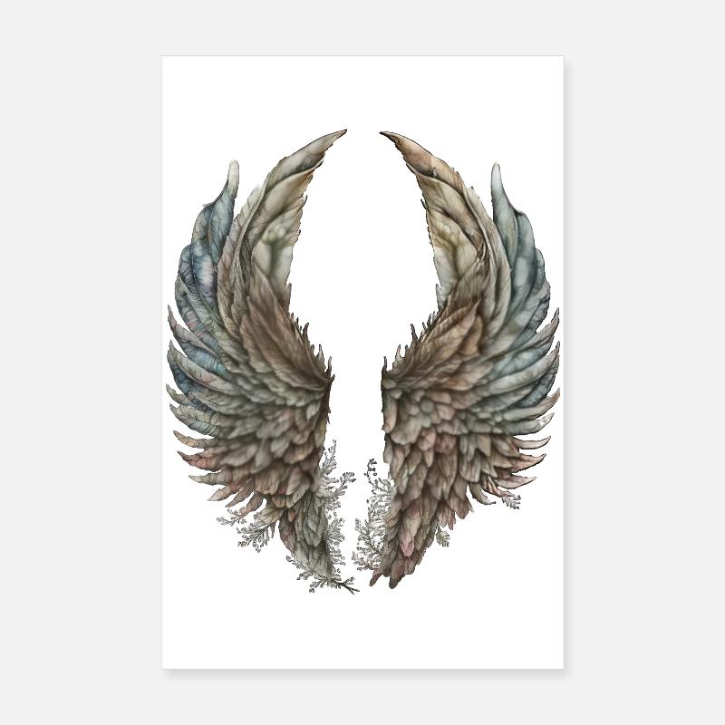 Ailes d'aquarelle pastel Poster 20 x 30 cm