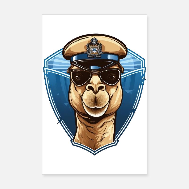 Policier chameau Poster 20 x 30 cm
