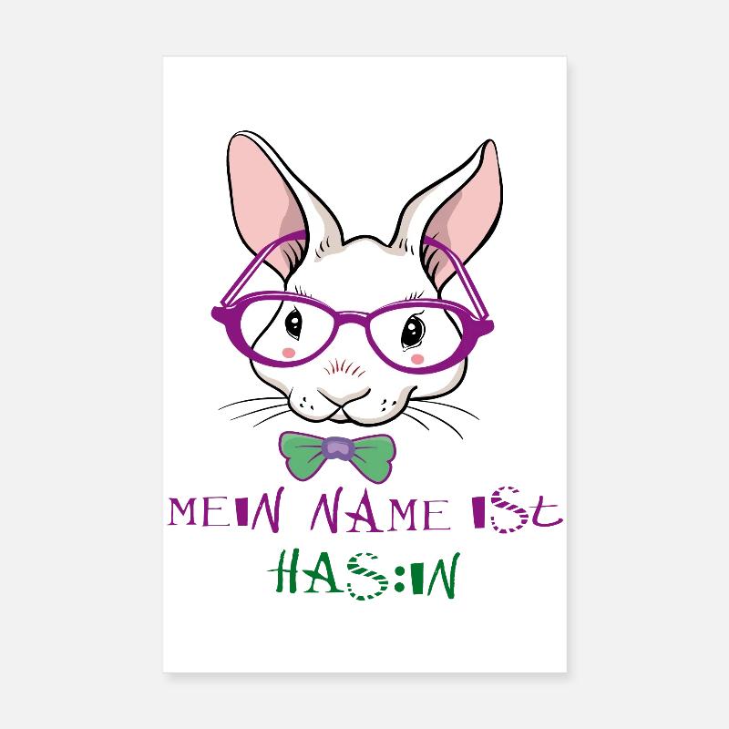 Lapin avec lunettes de soleil de Pâques Poster 20 x 30 cm
