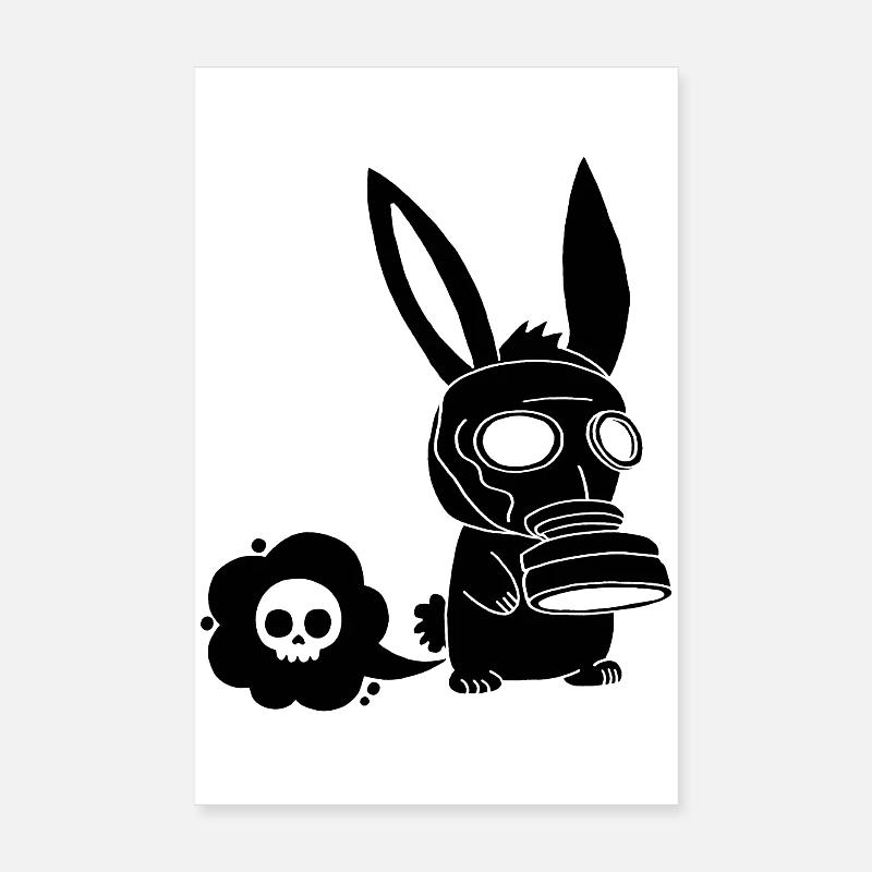 Farting Black Rabbit Poster 8" x 12" (20x30 cm)
