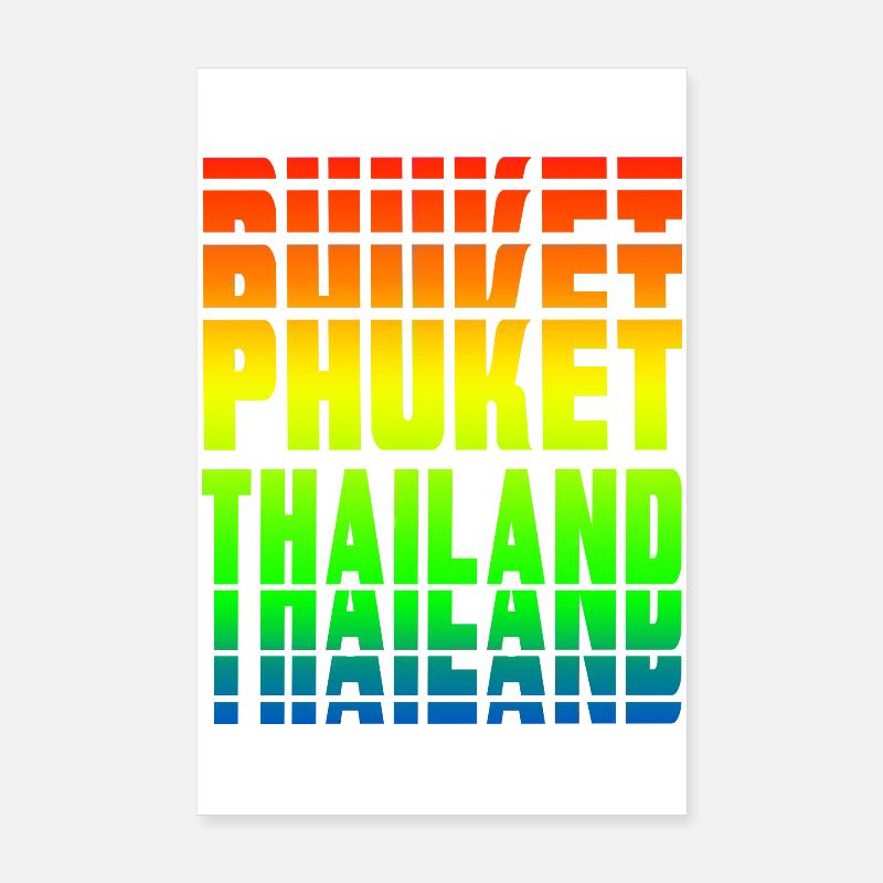 Phuket Thailand Regenbogen Design Poster 20x30 cm