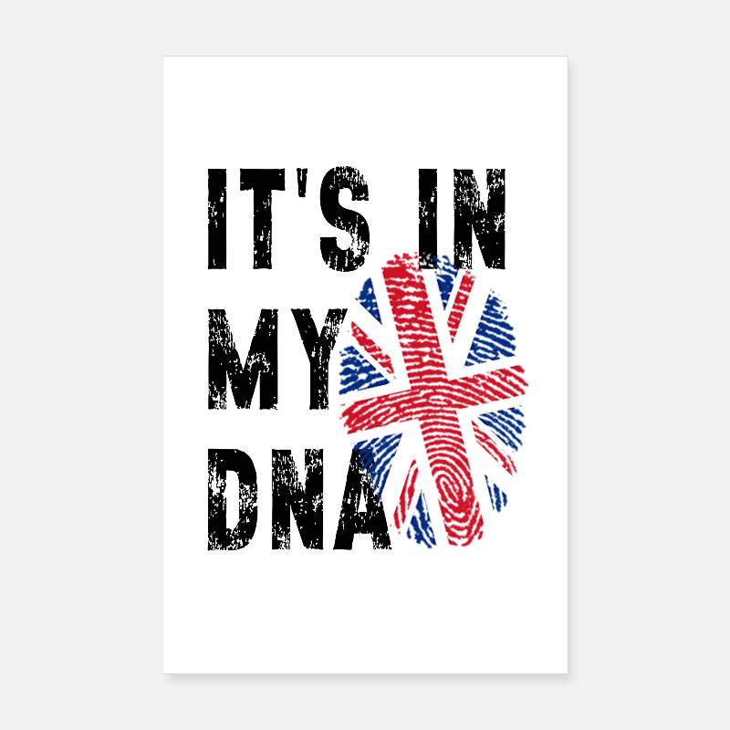 Empreinte digitale Union Jack Poster 20 x 30 cm