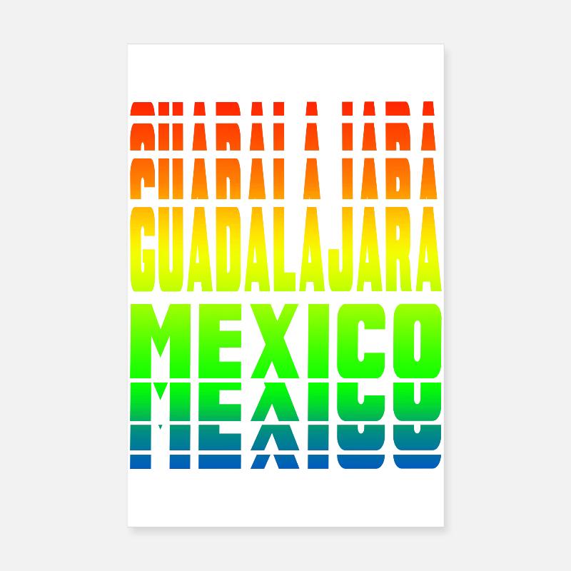 Guadalajara Mexiko Regenbogen Design Poster 20x30 cm