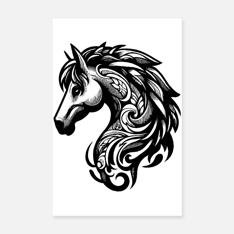 Pferdekopf - Wilde Eleganz Poster 20x30 cm