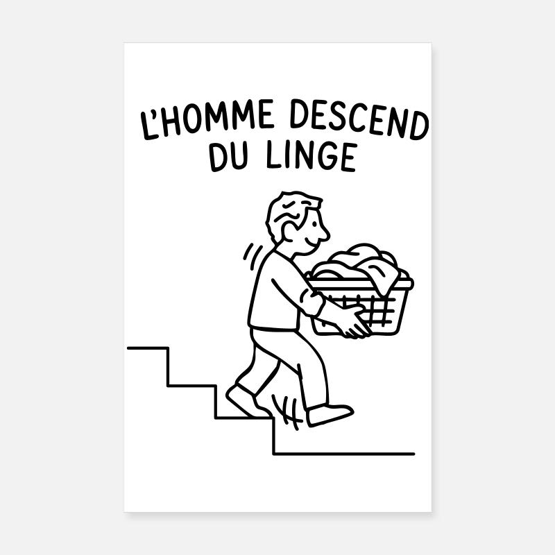 L'homme descend du linge Poster 20 x 30 cm