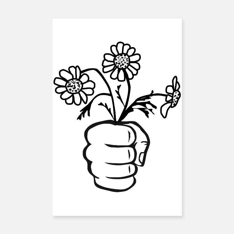 Faust/Hand mit Blumenstrauß Poster 20x30 cm