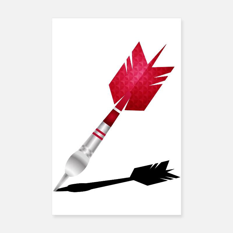 Roter Dartpfeil mit Schatten Poster 20x30 cm