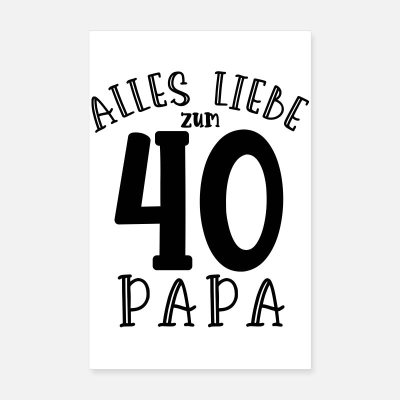 Joyeux 40e anniversaire papa Poster 20 x 30 cm