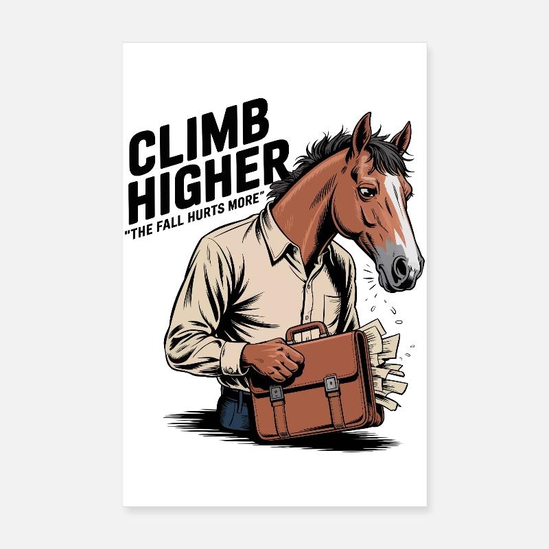 Geschäftspferd - Poster 20x30 cm - Weiß