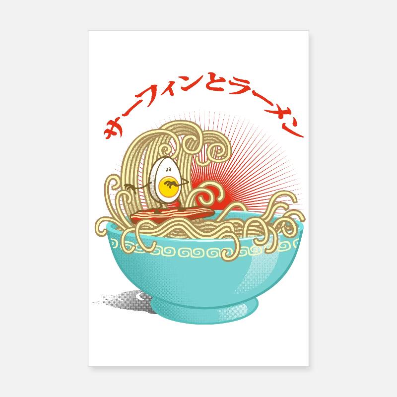 Surfen und Ramen Poster 20x30 cm
