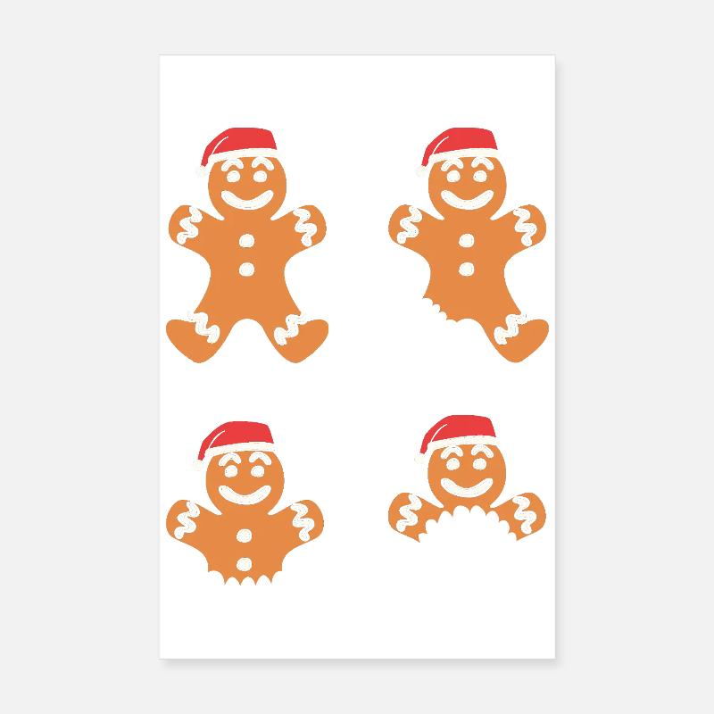 Gingerbread Christmas Gingerbread Man Gingerbread Poster 8" x 12" (20x30 cm)