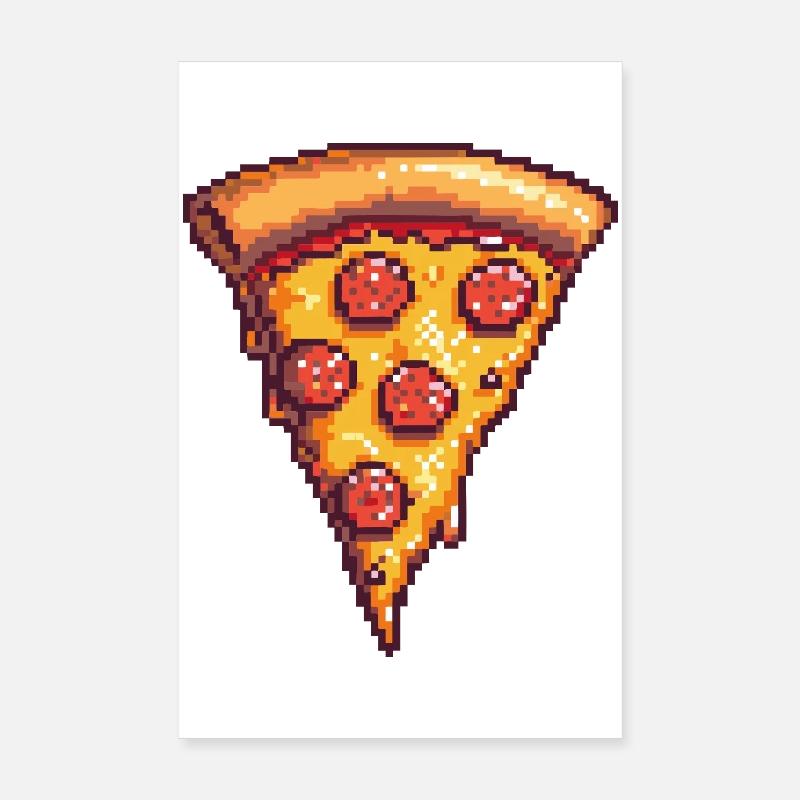 Pixel Pizza Slice Poster 8" x 12" (20x30 cm)