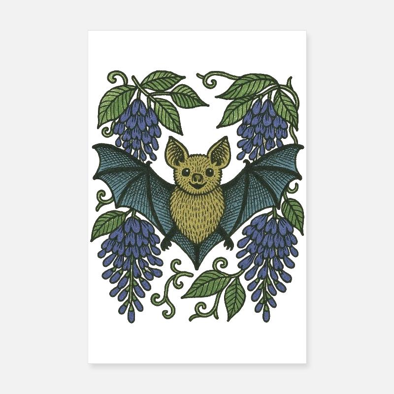 Bat Whimsy Poster 8" x 12" (20x30 cm)