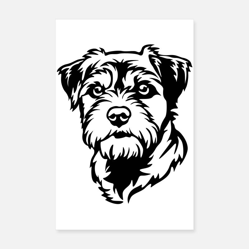 Border Terrier Kopf Poster 20x30 cm