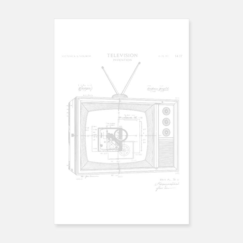 Illustration de plan de télévision vintage Poster 20 x 30 cm