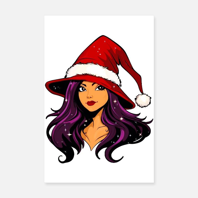Sorcier Père Noël - Poster 20 x 30 cm - blanc