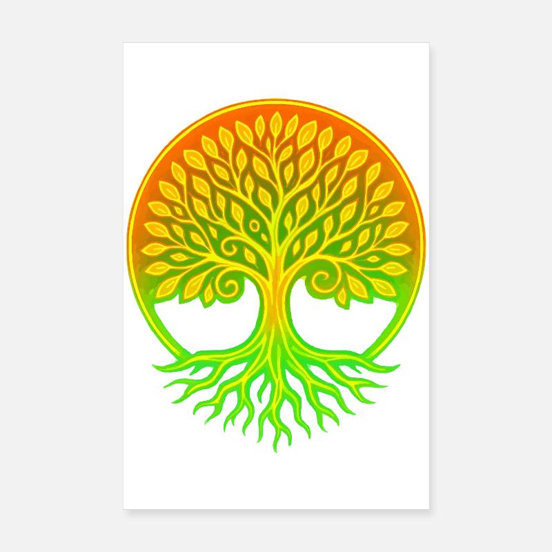 Lebensbaum im Regenbogenkreis Poster 20x30 cm