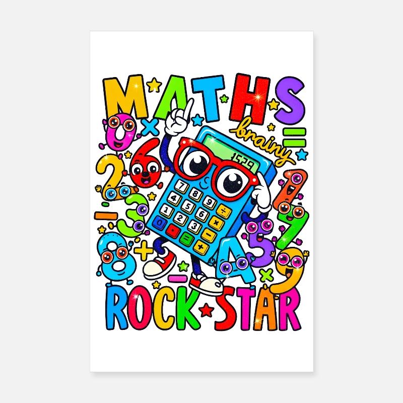 Math Rock Star Rechner Neon Poster 20x30 cm