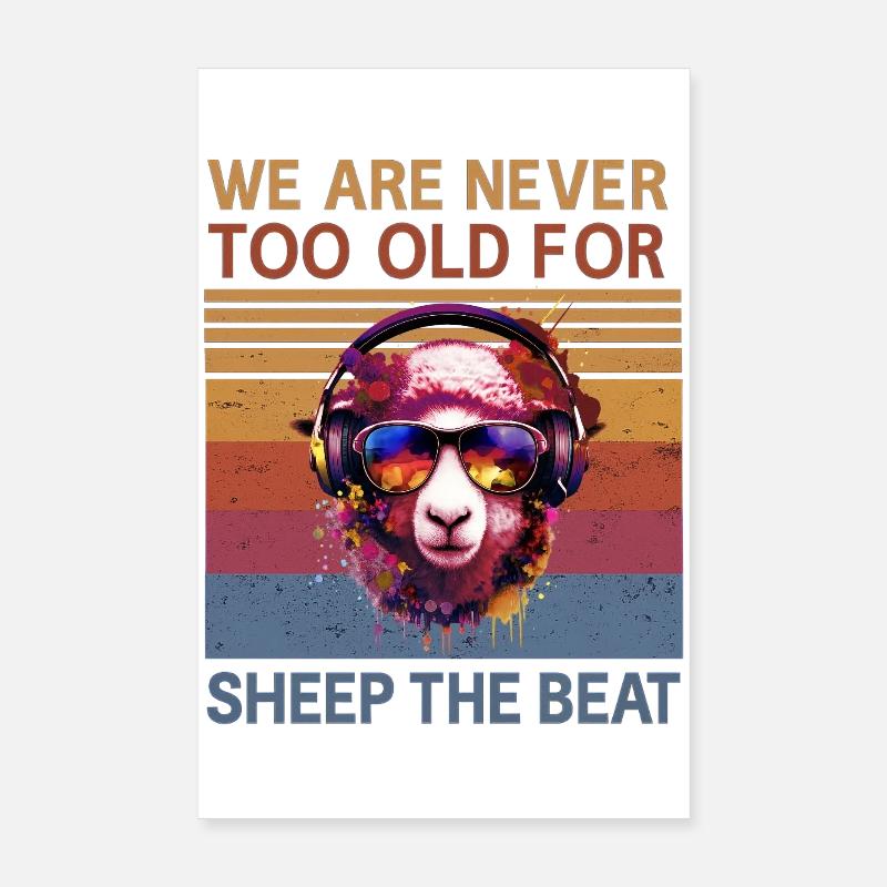 Sheep Beat Retro Vibes Poster 20x30 cm