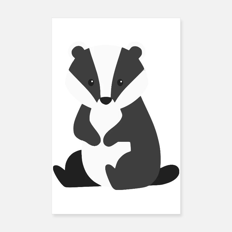 Süßer sitzender dachs minimalistischen Stil Poster 20x30 cm