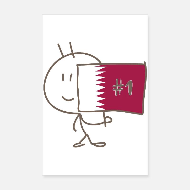 Drapeau_du_Qatar_floque_d-un_#1 Poster 20 x 30 cm